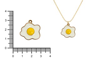 Dije Esmaltado Huevo Dorado x 5 Unidades